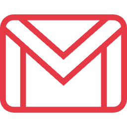 Red Gmail envelope icon.