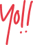 Red handwritten text saying 'Yo!!' with an expressive style.